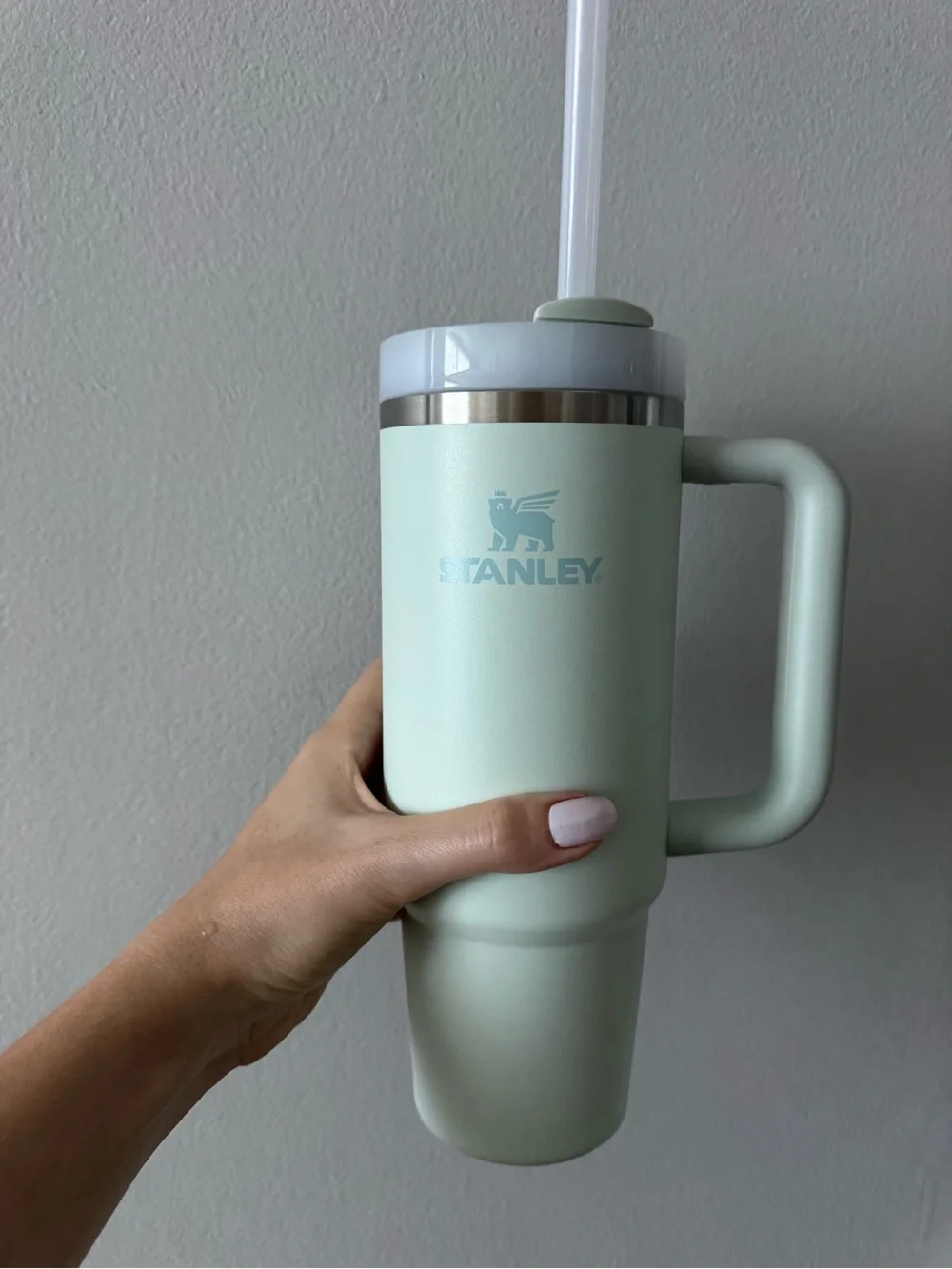 Stanley Mint Green Insulated Travel Tumbler with Handle and Straw